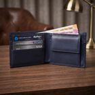 Men's Blue Polyurethane Wallet, , small