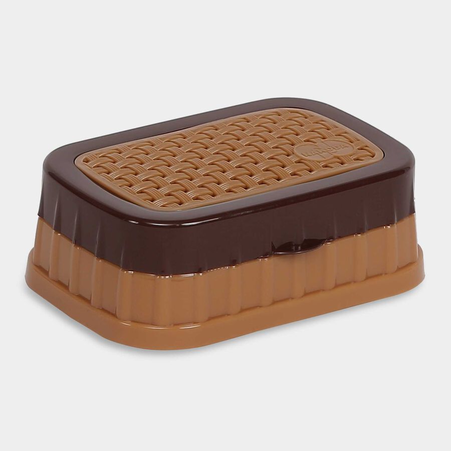 Plastic Soap Dish With Lid - Color/Design May Vary, , large image number null