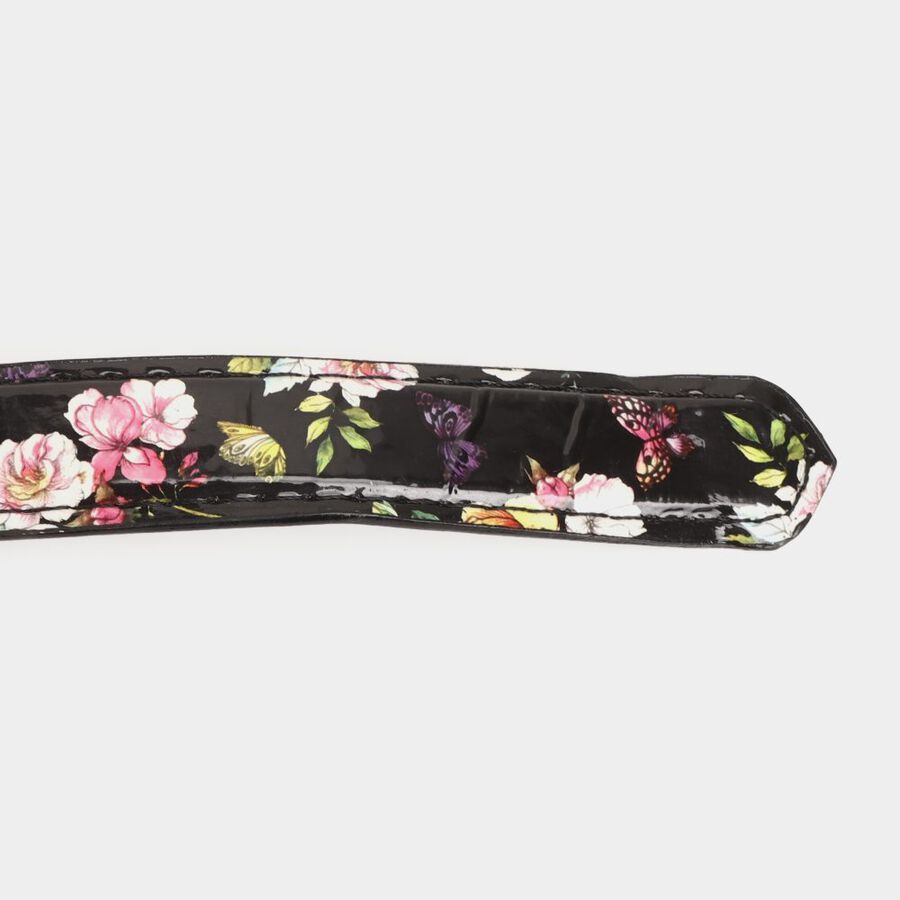 Women's Black Polyurethane Belt, , large image number null