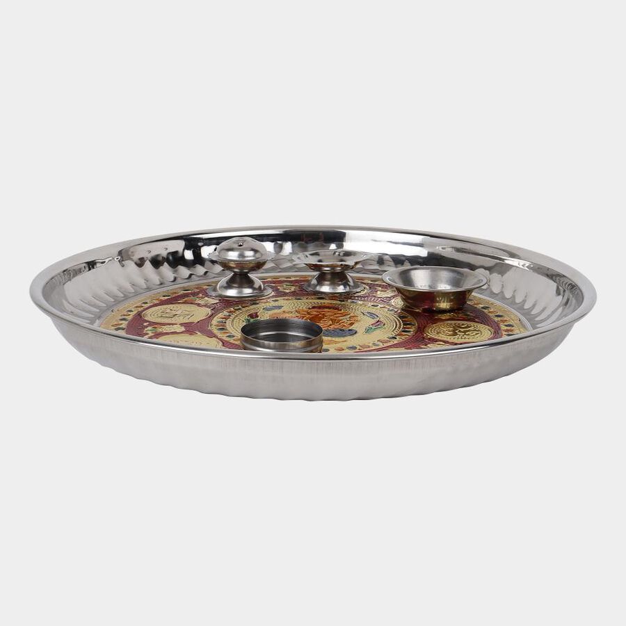 Steel Pooja Plate, , large image number null