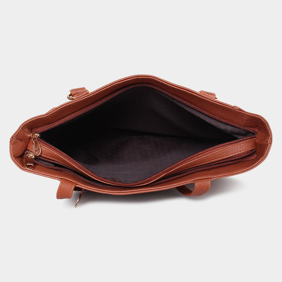 Women's Polyurethane Tote Bag, Embellished, Medium Size, , large image number null