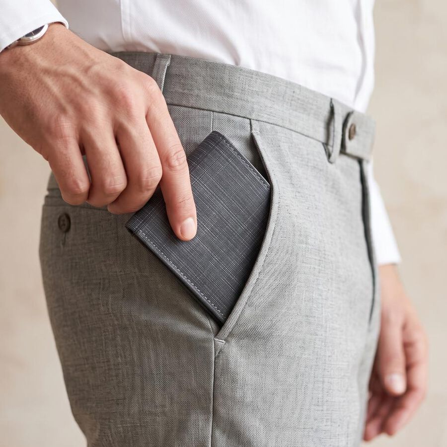 Men's Blue Polyurethane Wallet, , large