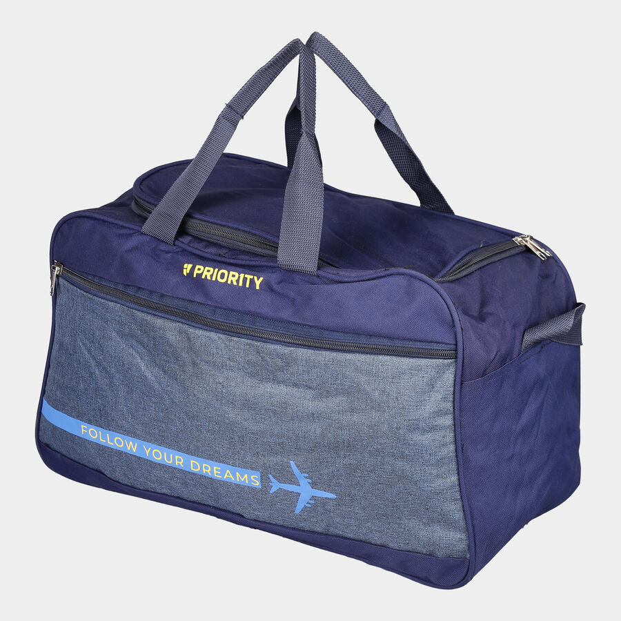 Blue Polyester Duffle Bag, , large