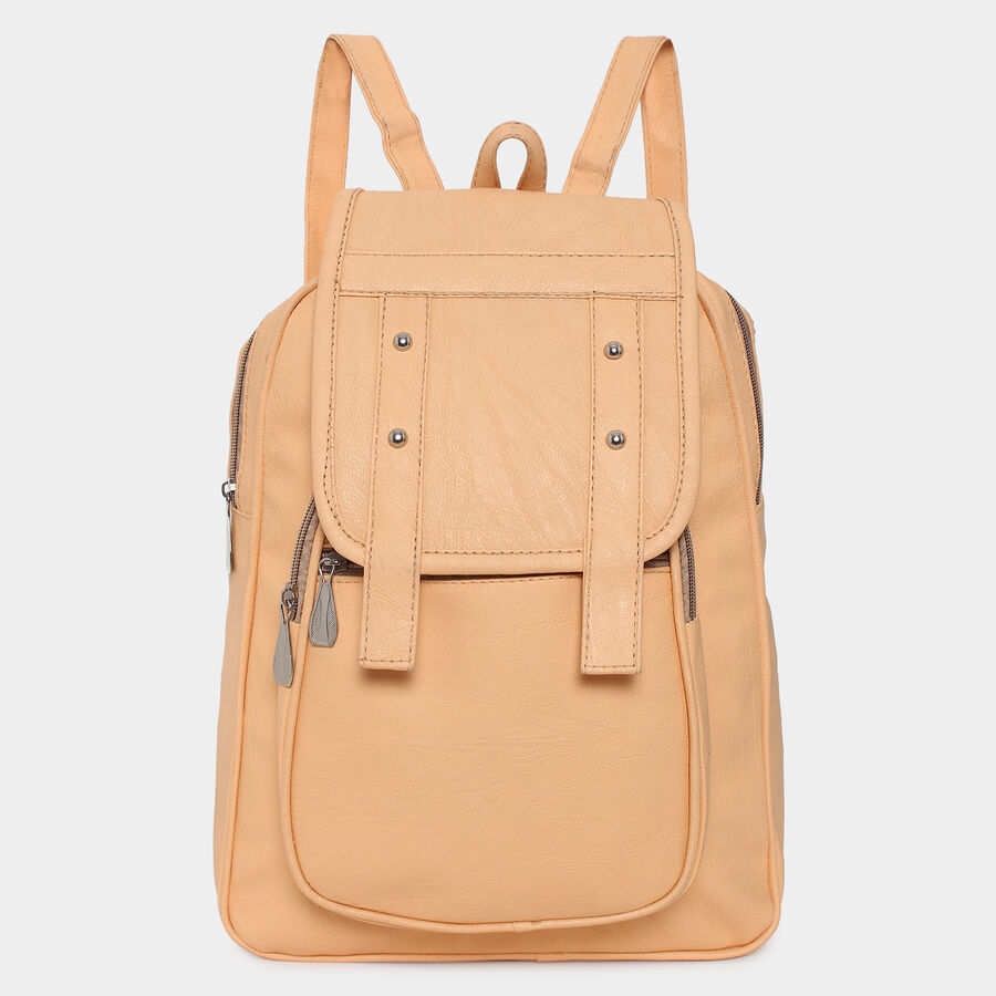Women's Solid Polyurethane Backpack, , large image number null