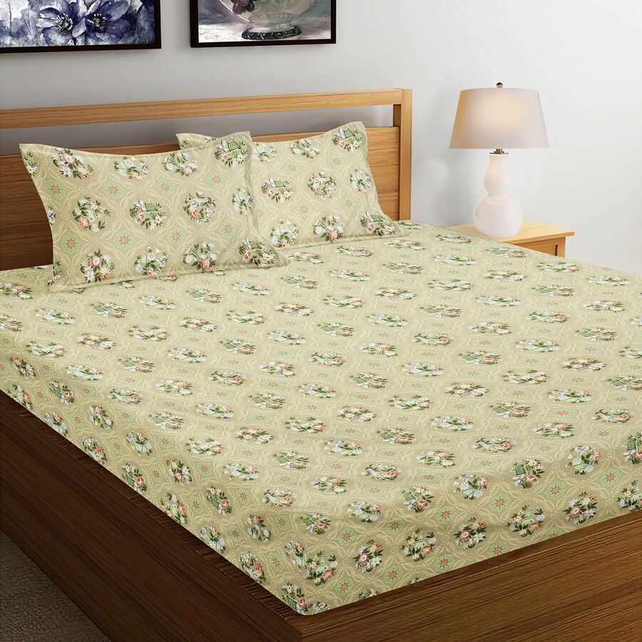 120 GSM Green Polycotton Double Bedsheet, , large image number null
