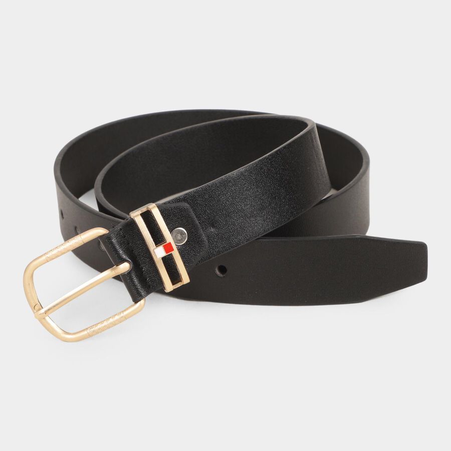 Men's Black Polyurethane Casual Belt, , large image number null