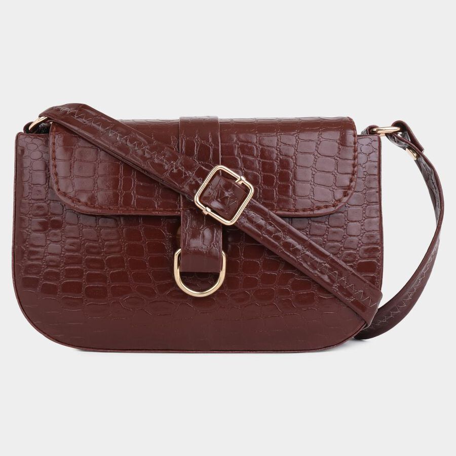 Women's Tan Polyurethane Sling Bag, , large image number null