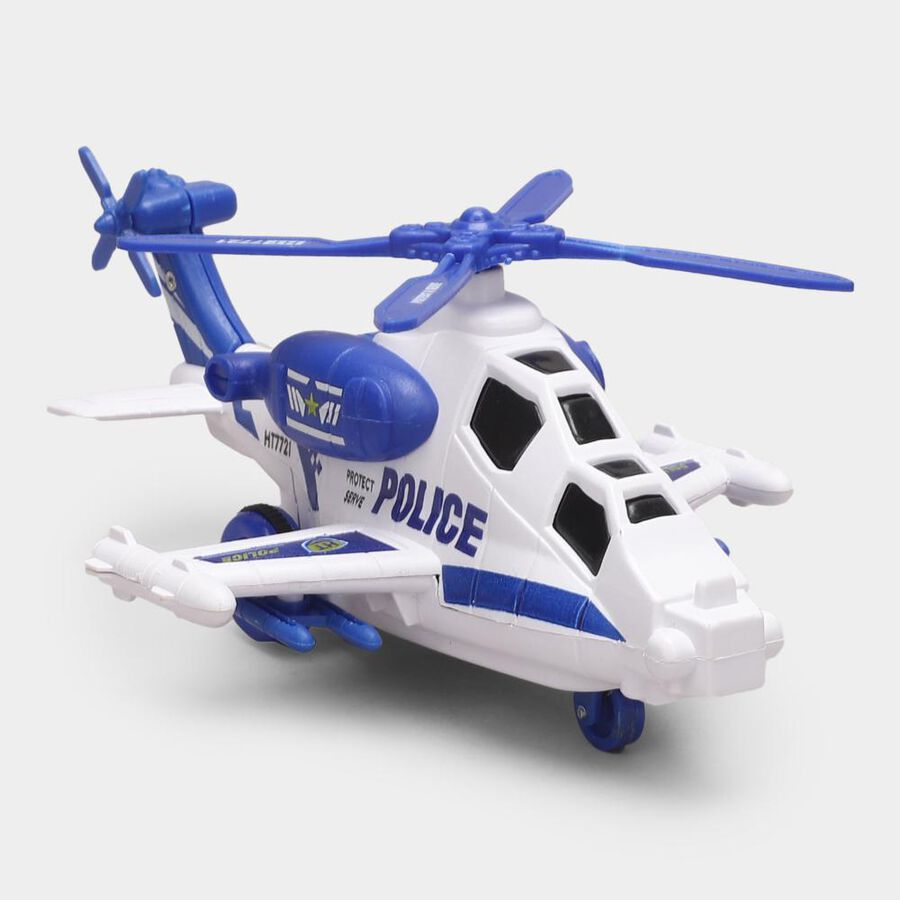 Kid's Blue Plastic Toy Police Helicopter, , large