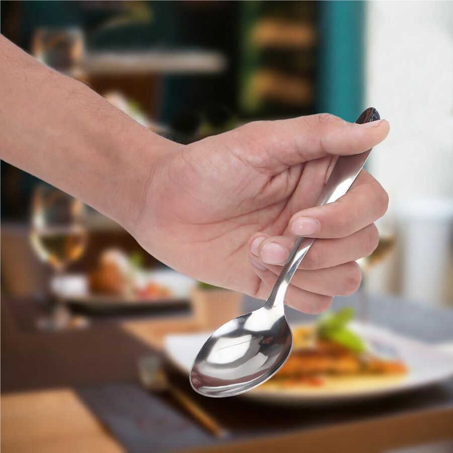 Set of 4 Steel Dessert Spoons, , large image number null