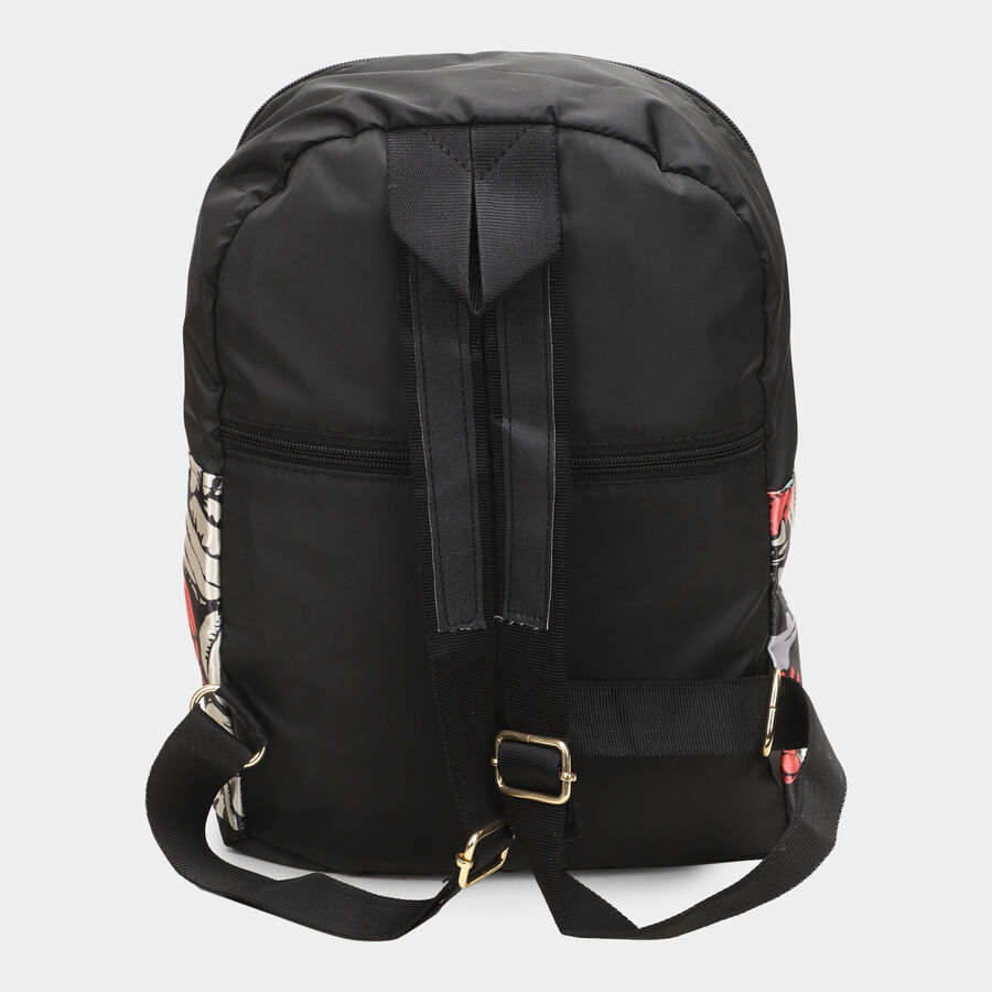 Women's Black Fabric Backpack, , large image number null