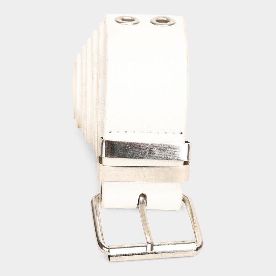 Women's White Polyurethane Belt, , large image number null