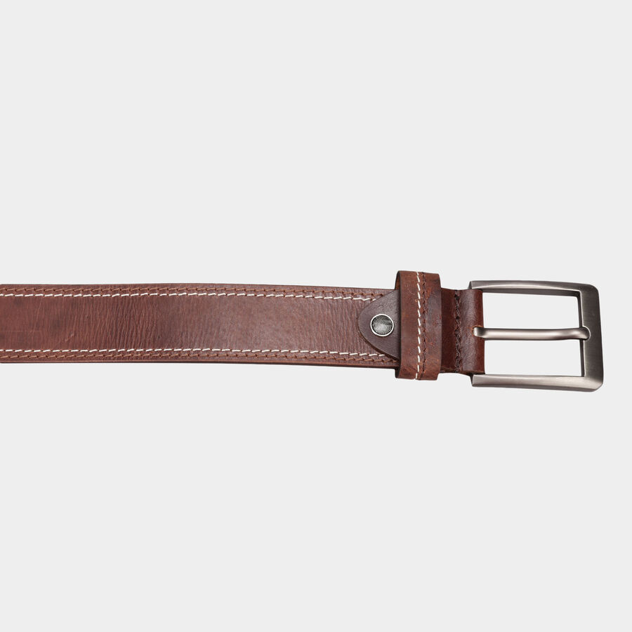 Men's Leather Casual Belt, Size 40, Textured, , large image number null