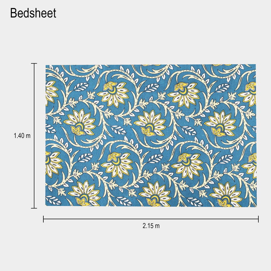 Blue Microfiber Single Bedsheet, , large image number null
