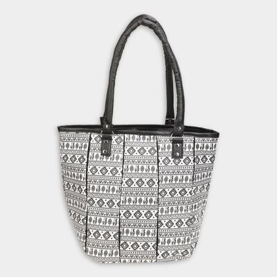 Women's White Polyurethane Tote Bag