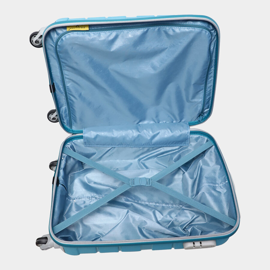 4-Wheel Blue Polypropylene Hard Case Trolley, Small, , large image number null