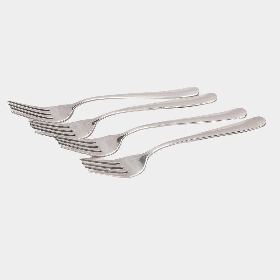 Set of 4 Stainless Steel Dessert Forks, , large image number null