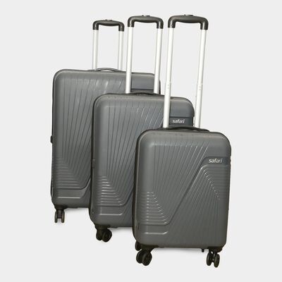 3 Pcs. 8-Wheel Polypropylene Hard Case Trolley, Small + Medium + Large