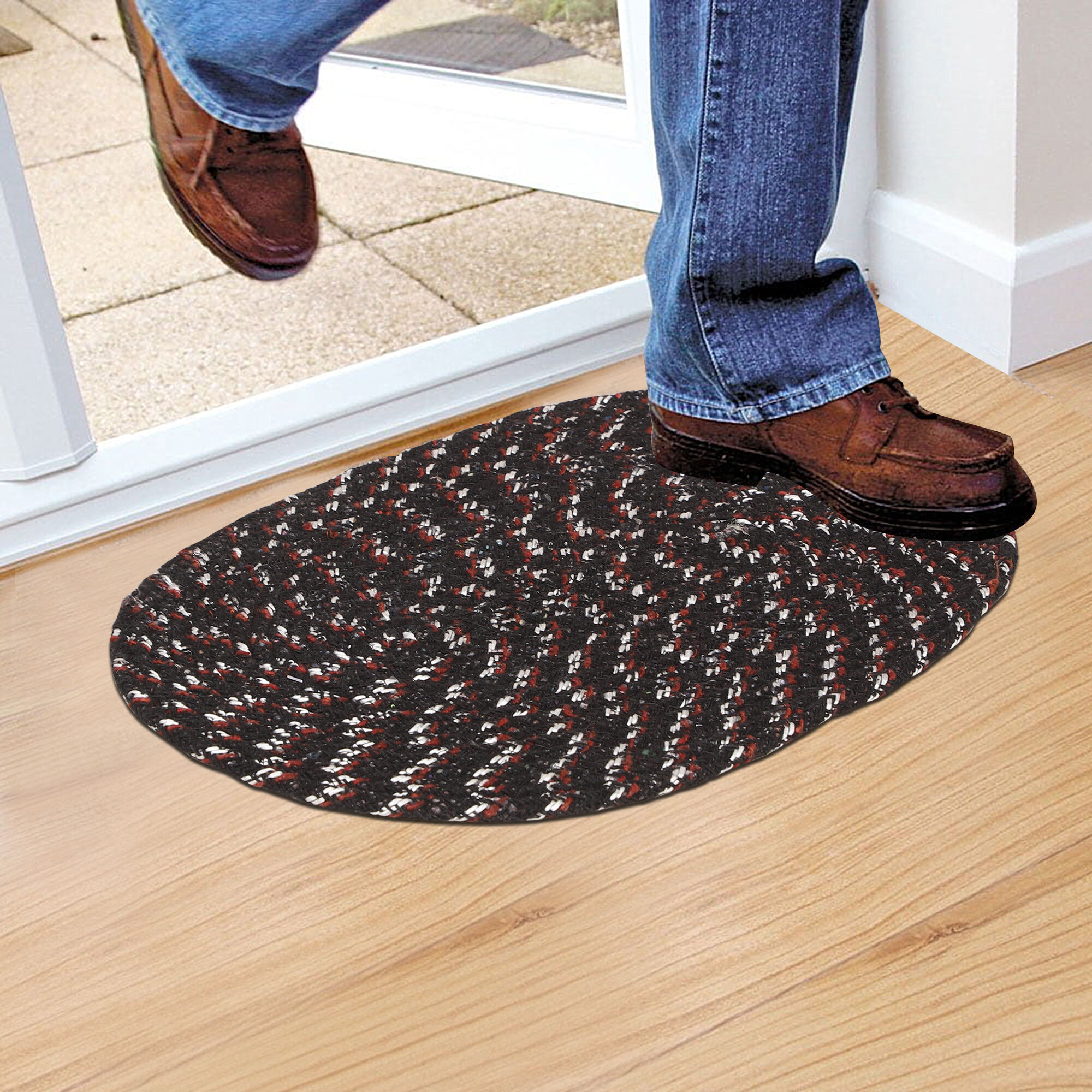 Home Beautiful                         Brown Polyester Cotton Door Mat