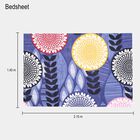 Blue Floral Printed Single Bedsheet, , small