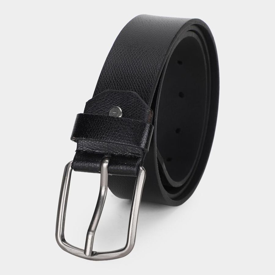 Men's Black PU Formal Belt , , large