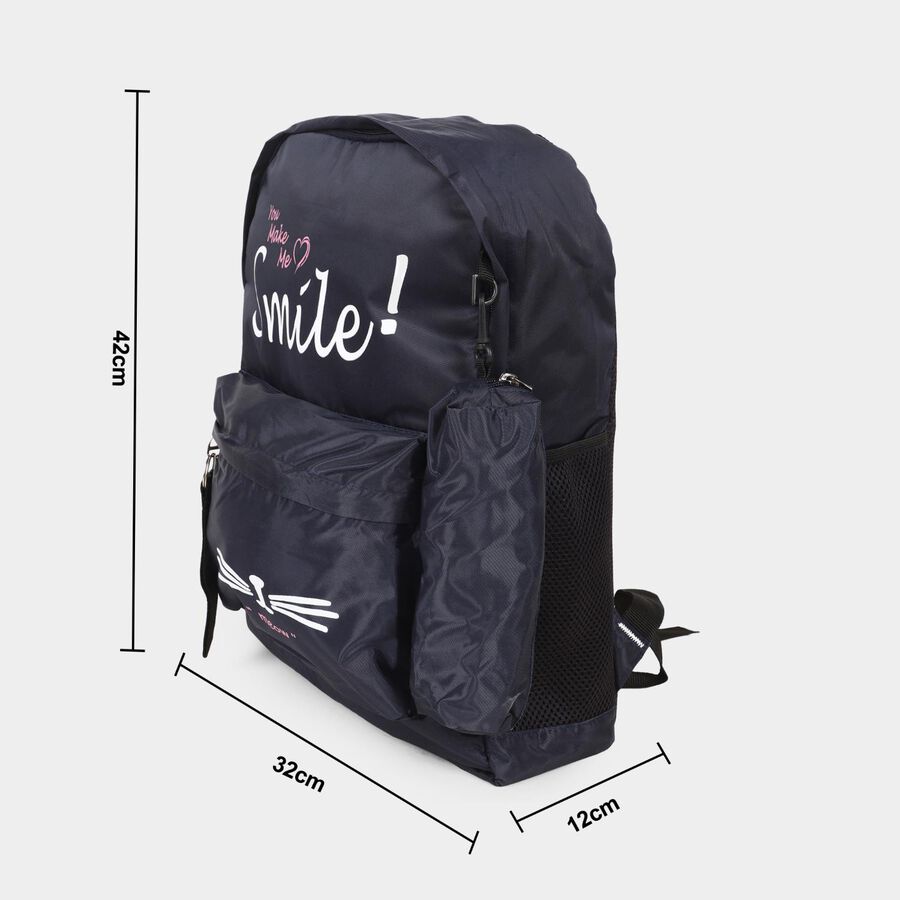 Women's Blue Fabric Backpack, , large image number null
