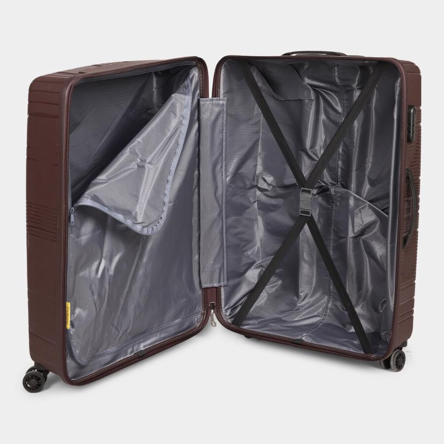 4-Wheel Brown Polypropylene Hard Case Trolley, Small + Medium + Large, , large image number null
