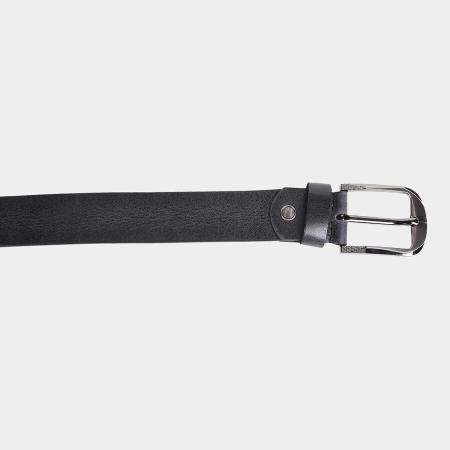 Men's Black Leather Casual Belt, , large image number null