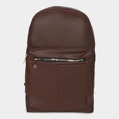 Women's Brown Polyurethane Backpack