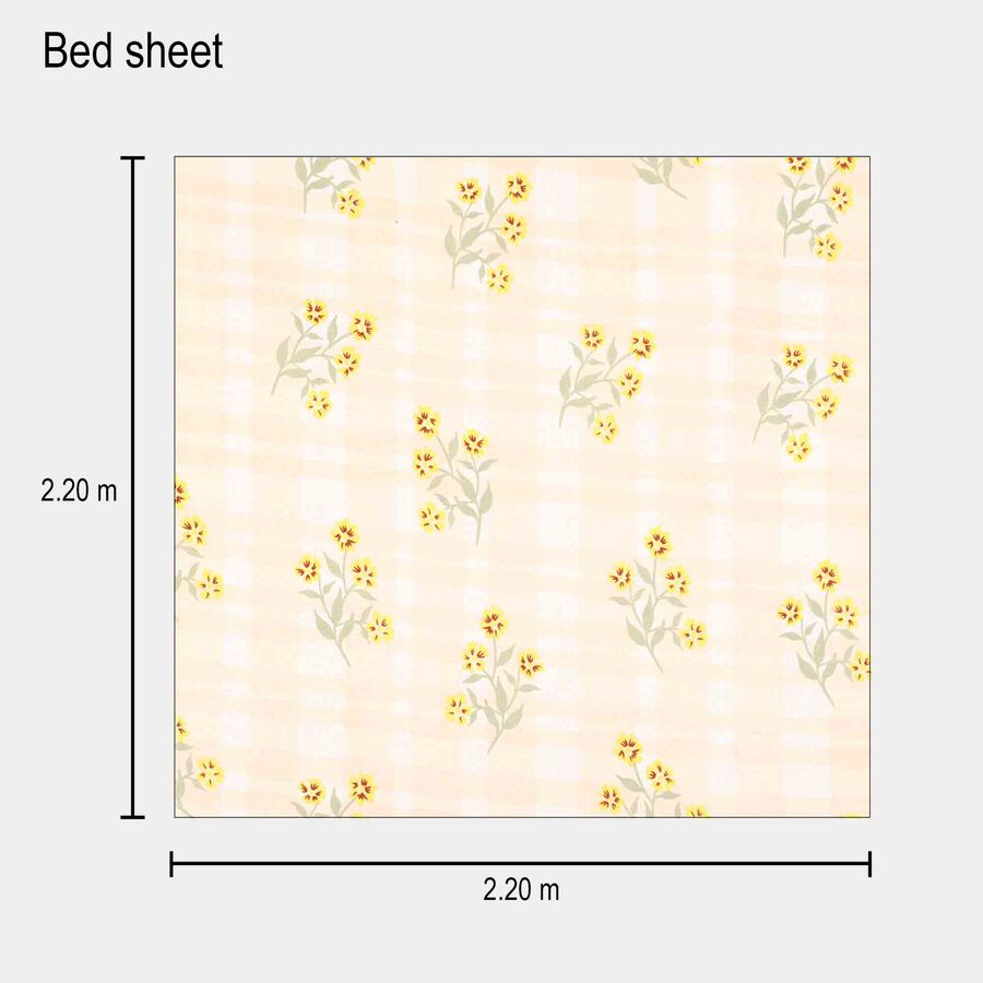 110 GSM Peach Microfiber Double Bedsheet With Pillow Cover, , large image number null