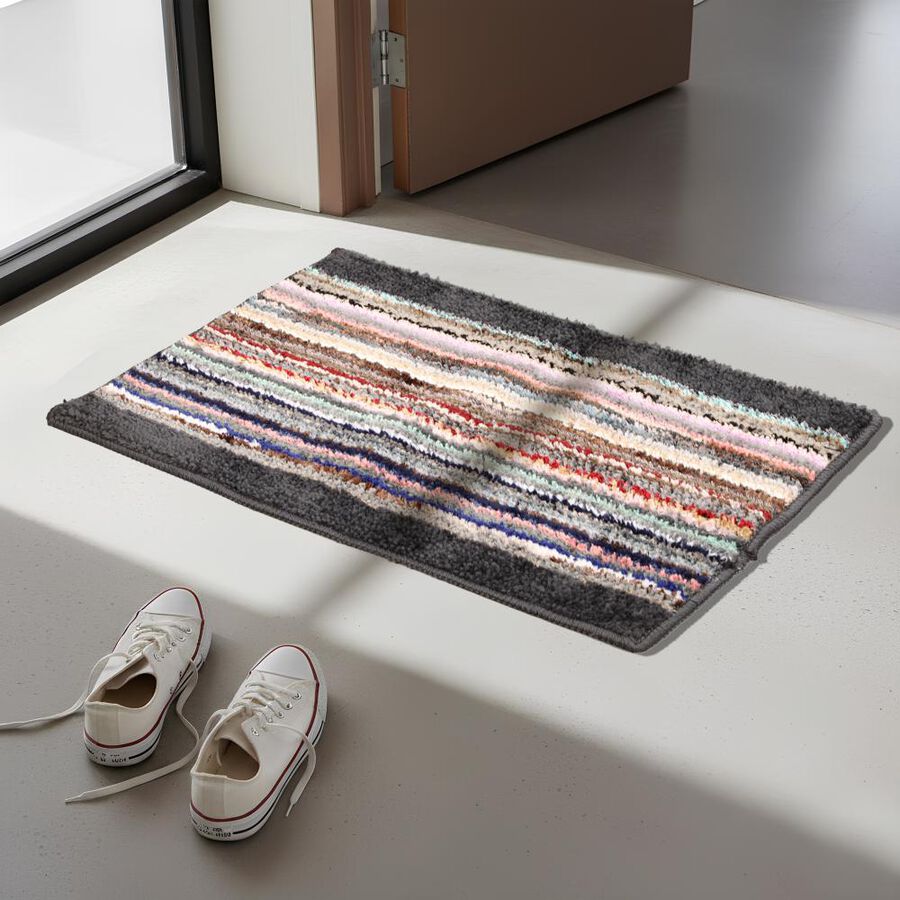 Grey Polyester Door Mat, , large