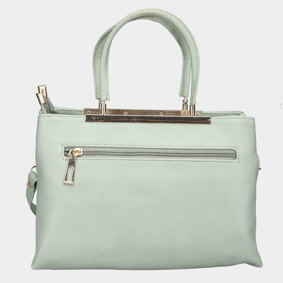Women's Light Green Polyurethane Tote Bag, , large image number null
