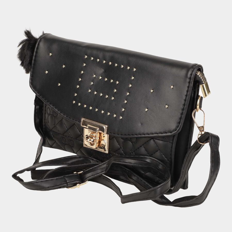 Women's Polyurethane Zipper Sling Bag, , large image number null