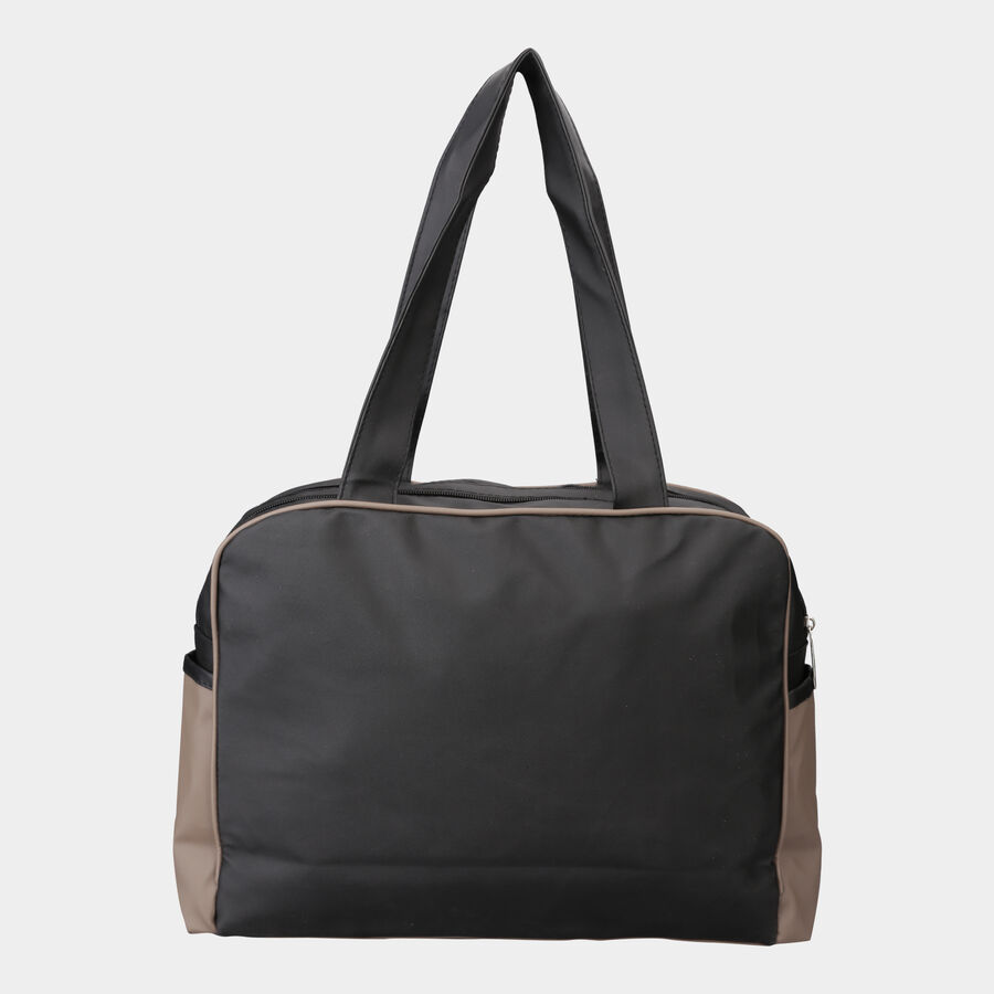 Women's Black Polyurethane Tote Bag, , large image number null