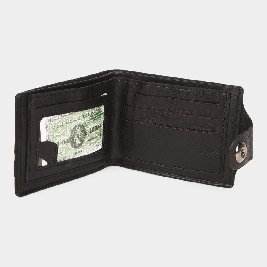Men's Black Polyurethane Wallet, , large image number null