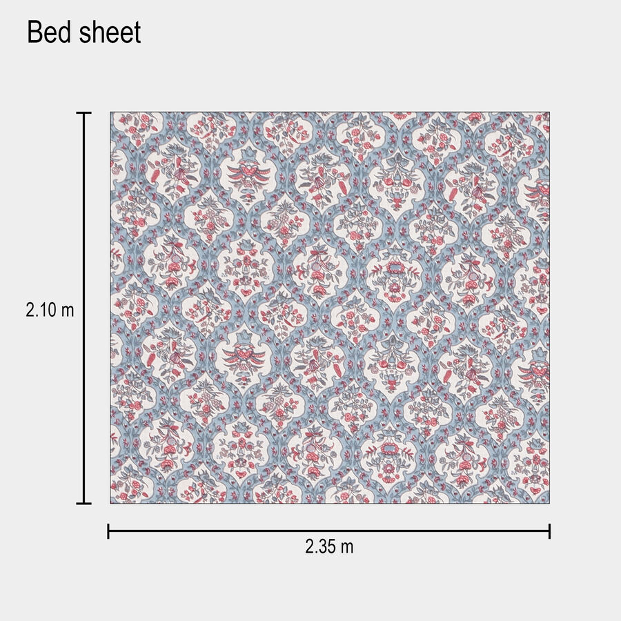 120 GSM Blue Polycotton Double Bedsheet, , large image number null