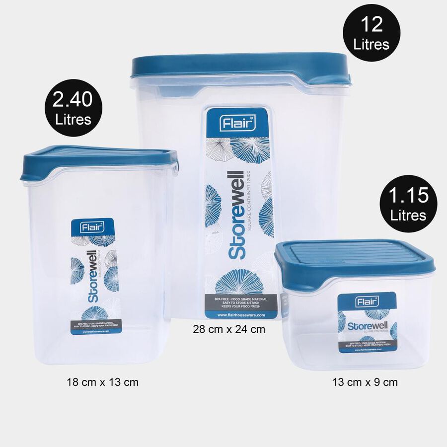 Plastic Container Set of 3, , large image number null