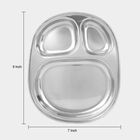 Stainless Steel Plate 3 Partitions, , small image number null