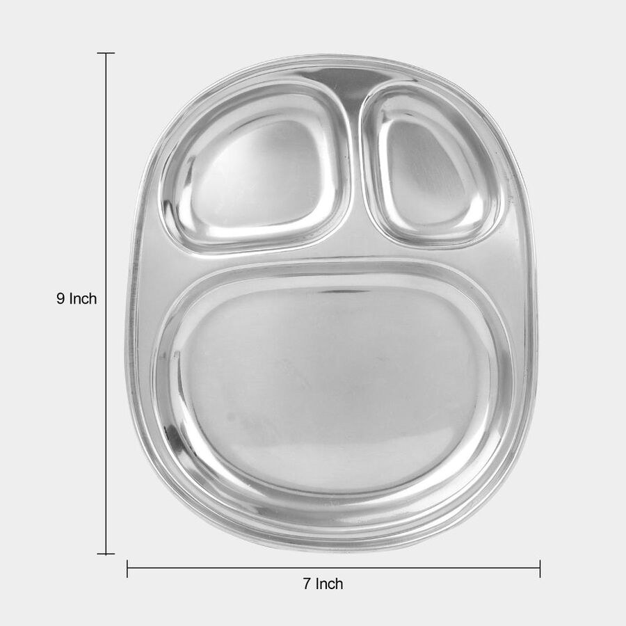 Stainless Steel Plate 3 Partitions, , large image number null