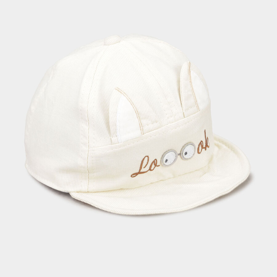 Kids' White Nylon/Polyester Cap, , large image number null