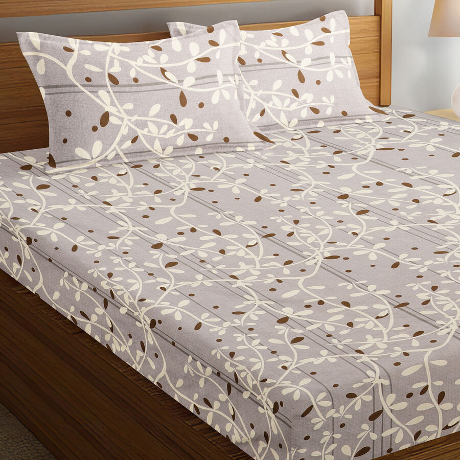 120 GSM Grey Microfiber Double Bedsheet, , large image number null