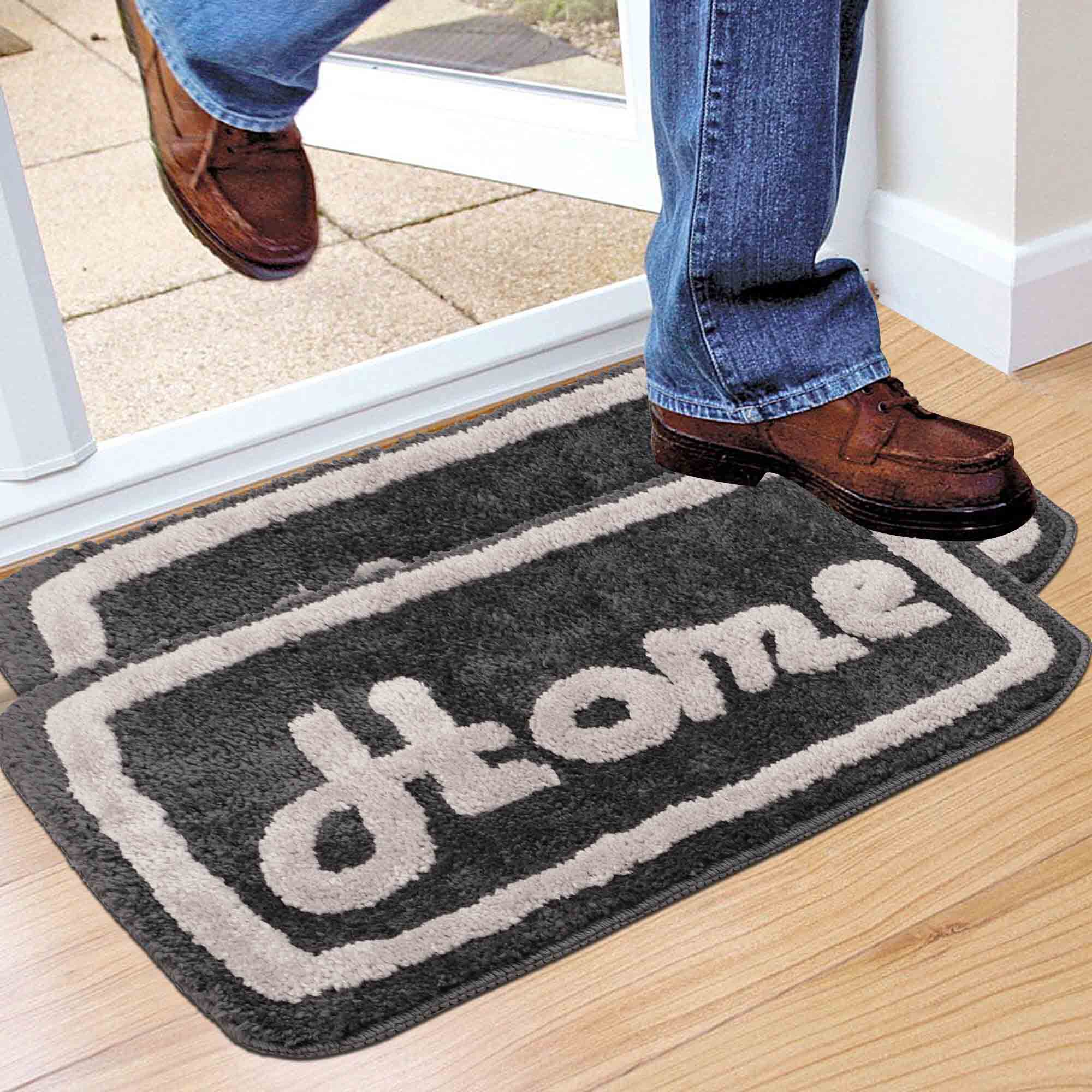 Home Beautiful                         Anti-Skid Polyester Bath Mat, Set of 2