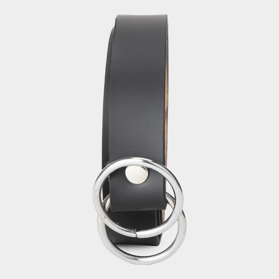 Woman's Black Polyurethane Belt, , large