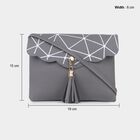 Women's Grey Polyurethane Sling Bag, , small