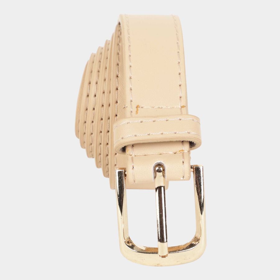 Women's Beige Polyurethane Belt, , large image number null