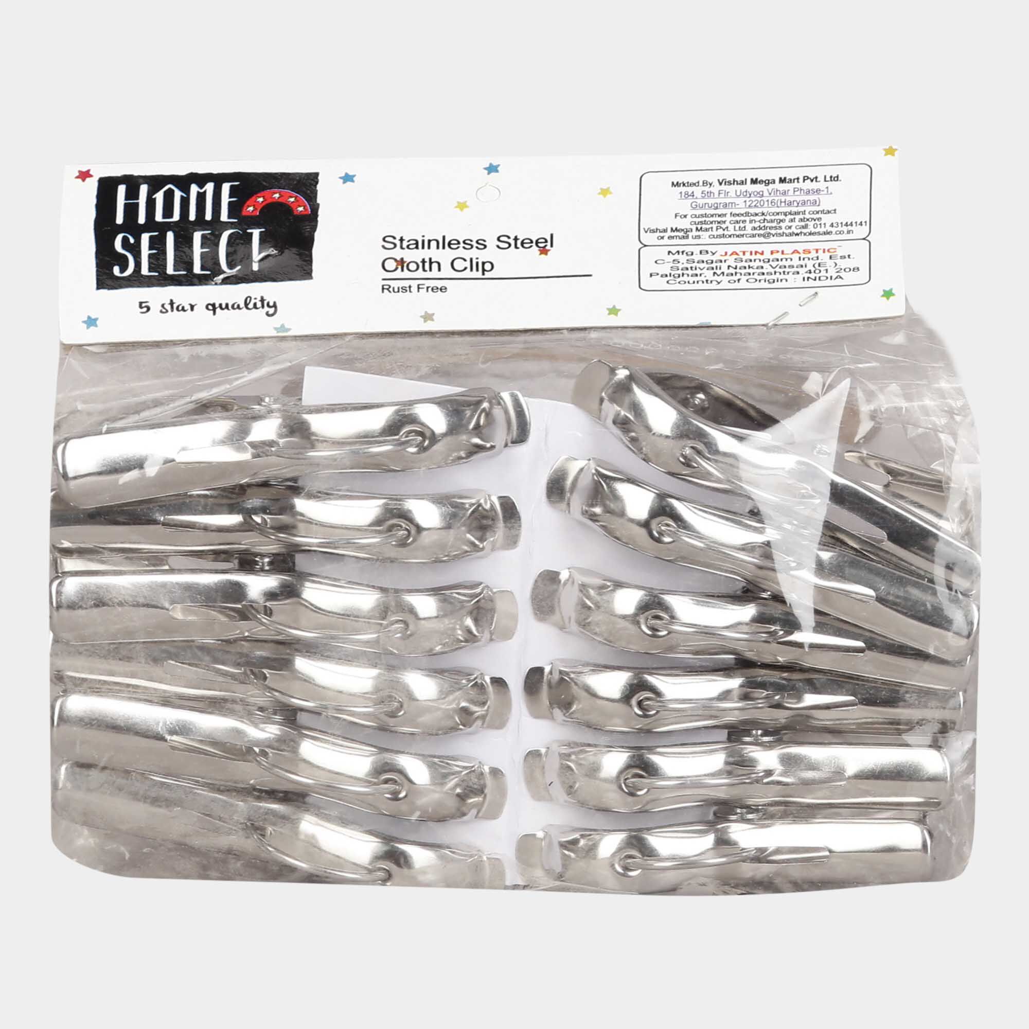 Steel Cloth Clips-Set of 12 Steel Cloth Clips-Set of 12