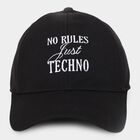 Men's Black Fabric Cap, , small