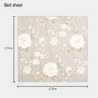 Beige Floral Printed King Size Bedsheet with Pillow Covers, , small image number null