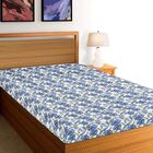 Blue and Yellow Floral Printed Single Bedsheet, , small