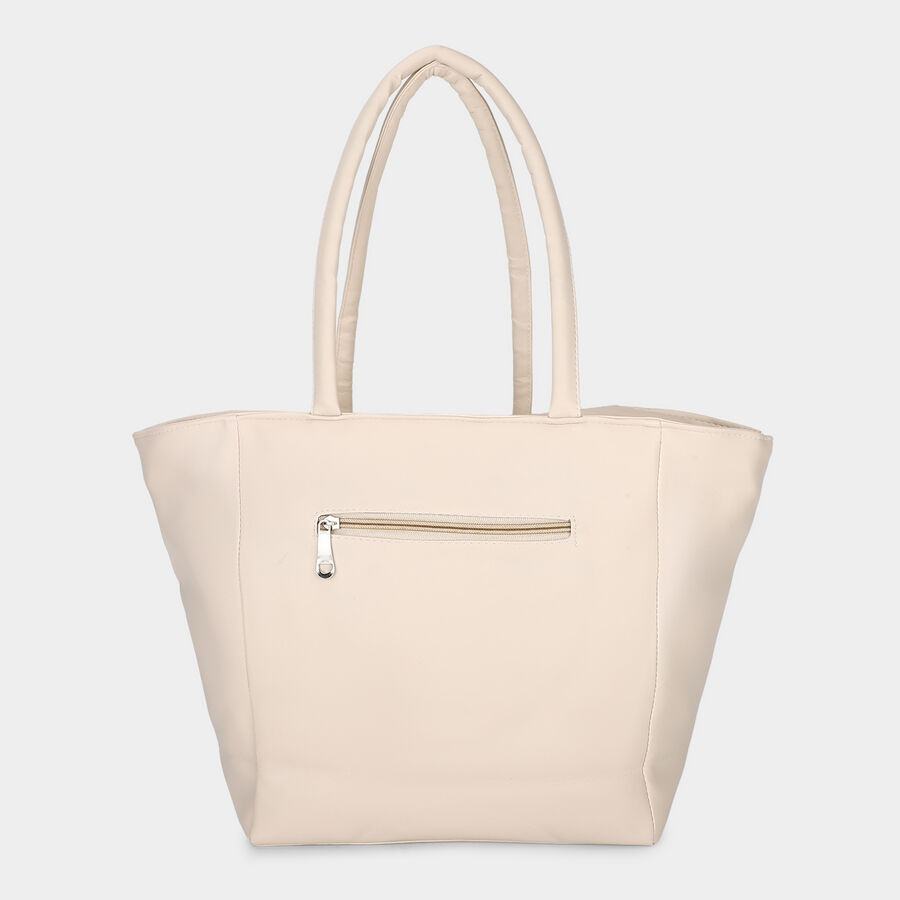 Women's Beige PU Hand Bag , , large