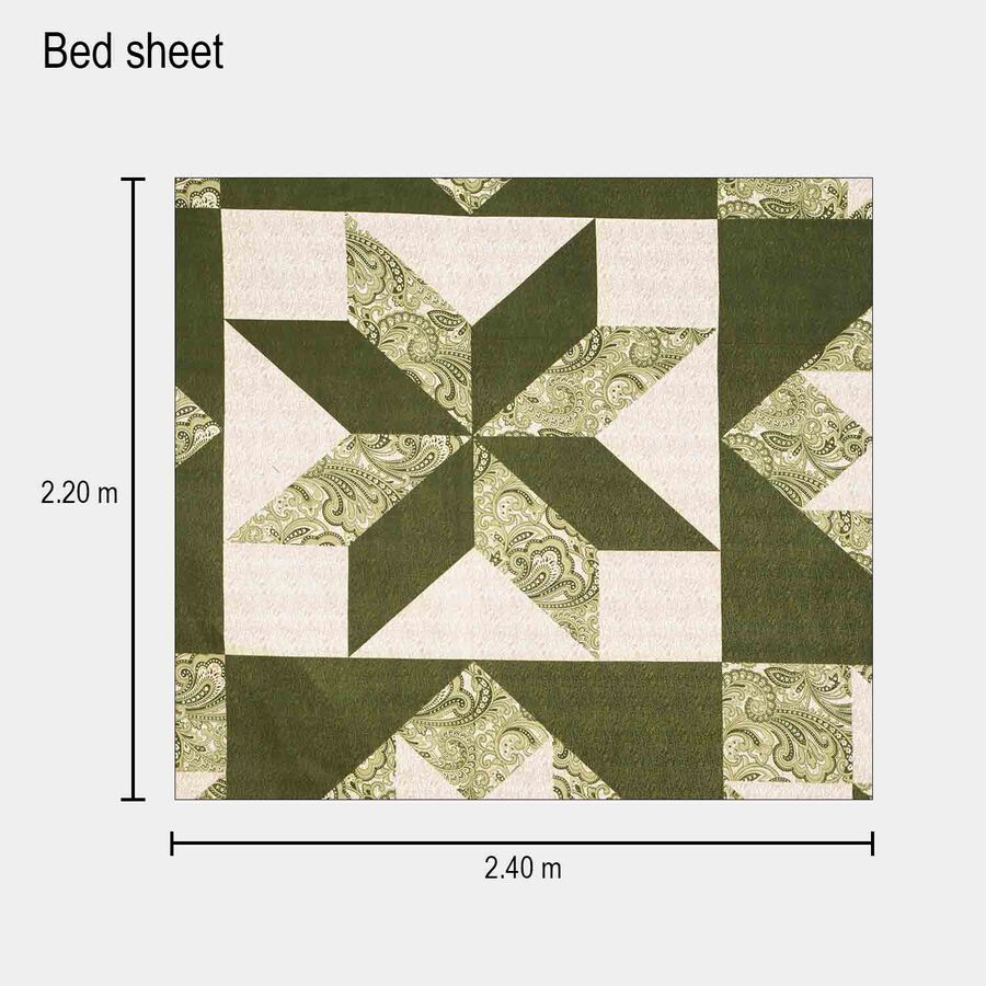 125 GSM Green Microfiber Double Bedsheet With Pillow Cover, , large image number null